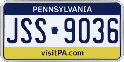 PA license plate JSS9036