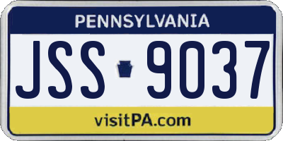 PA license plate JSS9037