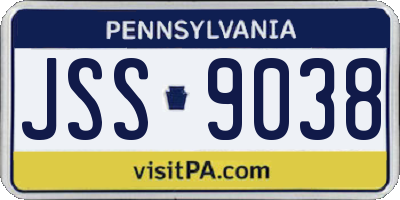 PA license plate JSS9038
