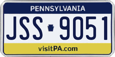 PA license plate JSS9051