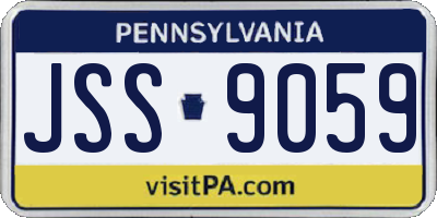PA license plate JSS9059