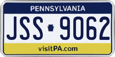 PA license plate JSS9062