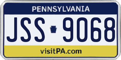 PA license plate JSS9068