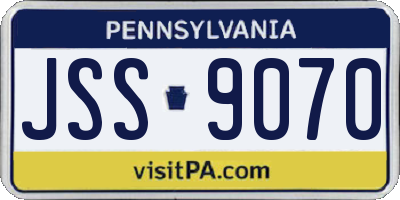 PA license plate JSS9070