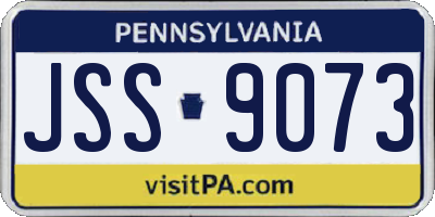 PA license plate JSS9073