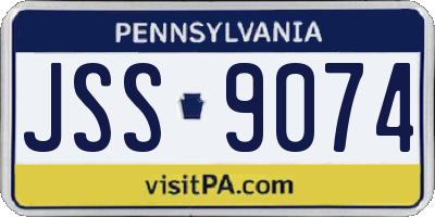 PA license plate JSS9074