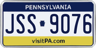 PA license plate JSS9076