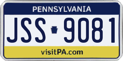 PA license plate JSS9081