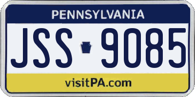 PA license plate JSS9085