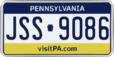 PA license plate JSS9086