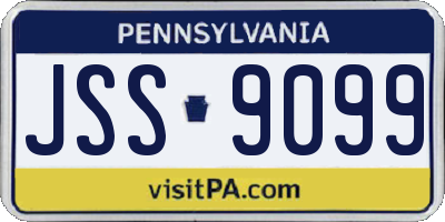 PA license plate JSS9099
