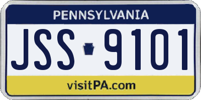 PA license plate JSS9101