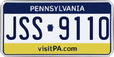 PA license plate JSS9110
