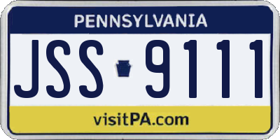 PA license plate JSS9111