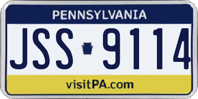 PA license plate JSS9114