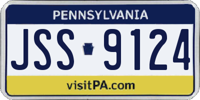 PA license plate JSS9124