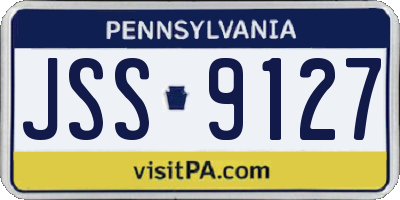 PA license plate JSS9127