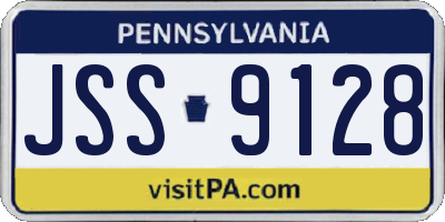 PA license plate JSS9128