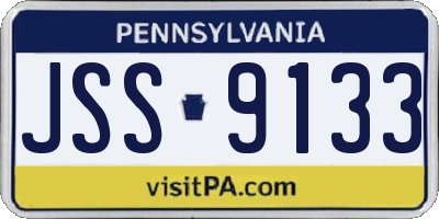PA license plate JSS9133