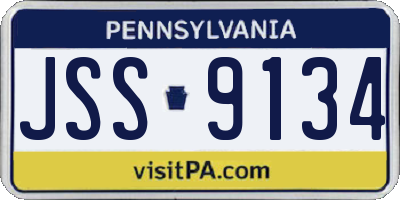 PA license plate JSS9134