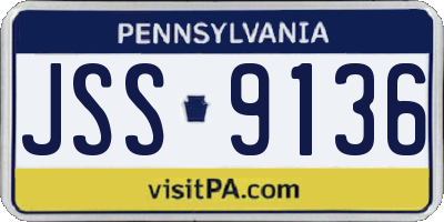 PA license plate JSS9136