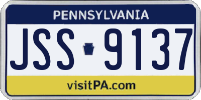 PA license plate JSS9137