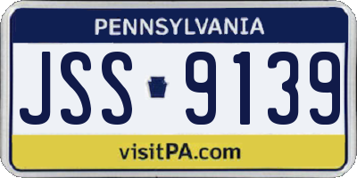 PA license plate JSS9139
