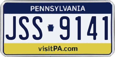 PA license plate JSS9141