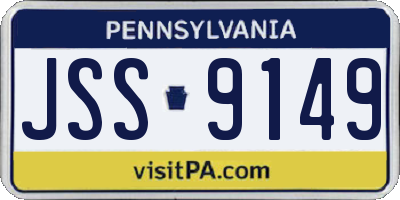PA license plate JSS9149
