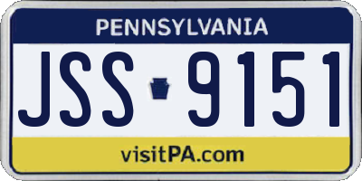 PA license plate JSS9151