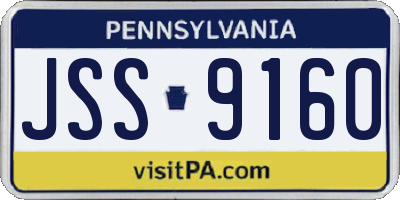 PA license plate JSS9160