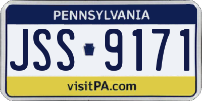 PA license plate JSS9171
