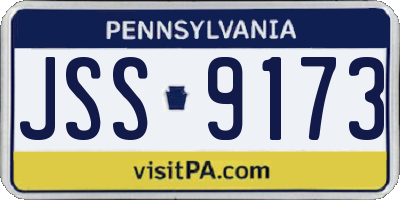 PA license plate JSS9173
