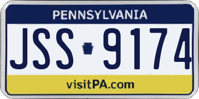 PA license plate JSS9174
