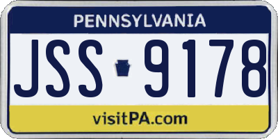PA license plate JSS9178