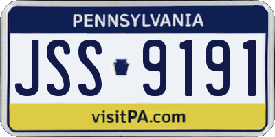 PA license plate JSS9191