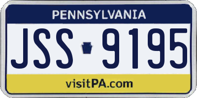 PA license plate JSS9195