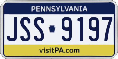 PA license plate JSS9197