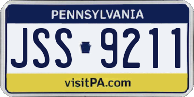 PA license plate JSS9211