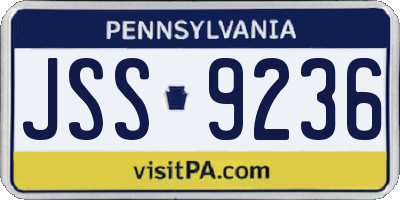 PA license plate JSS9236