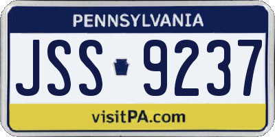 PA license plate JSS9237