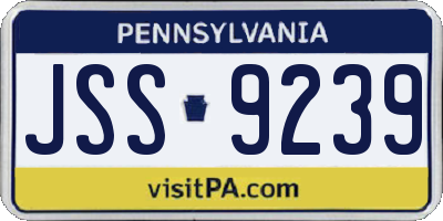 PA license plate JSS9239