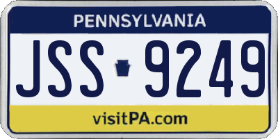 PA license plate JSS9249