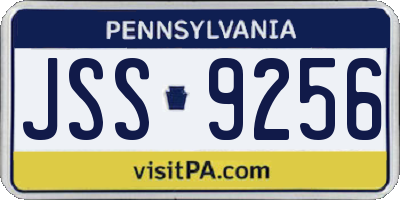 PA license plate JSS9256
