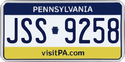 PA license plate JSS9258