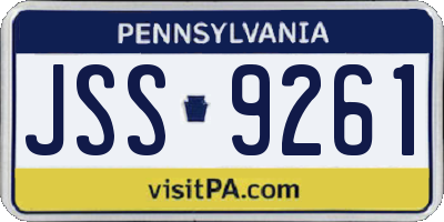 PA license plate JSS9261