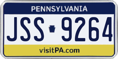 PA license plate JSS9264