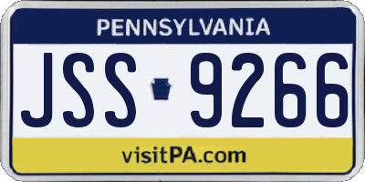 PA license plate JSS9266