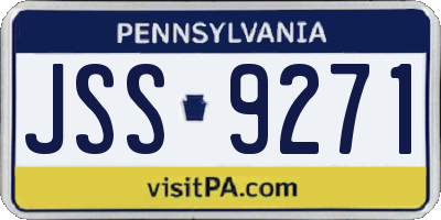 PA license plate JSS9271