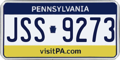 PA license plate JSS9273